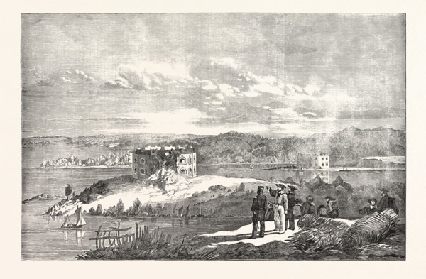 FORT NOTTICH, BOMARSUND. BREACH MADE BY AN ENGLISH THREE-GUN BATTERY, 1854