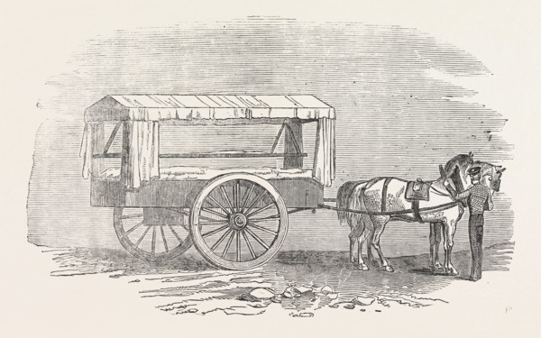 NEW AMBULANCE WITH THE ARMY IN THE EAST, 1854; The hospital cart or ambulance accompanying our