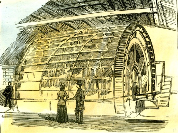 Aberdeen, Water-Wheel at the Granholm Tweed Mills, 1885, UK