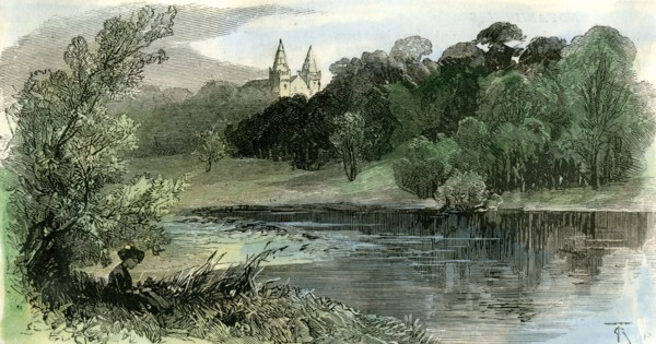 Aberdeen, Old Machar Cathedral from the Don, 1885, UK