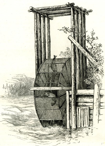 A Salmon Wheel on the Columbia River, 1891, USA