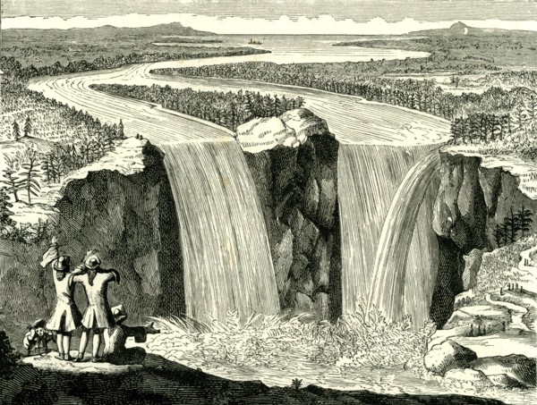 Hennepin's sketch of Niagara in 1678, USA