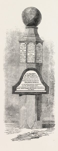 MONUMENTAL PILLAR ON BEECHEY ISLAND TO THE MEMORY OF LIEUTENANT BELLOT AND OTHER EXPLORERS, 1854