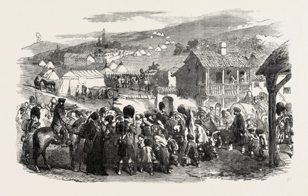 THE CRIMEAN WAR: THE INHABITANTS LEAVING BALACLAVA, BY ORDER OF LORD RAGLAN, 1854