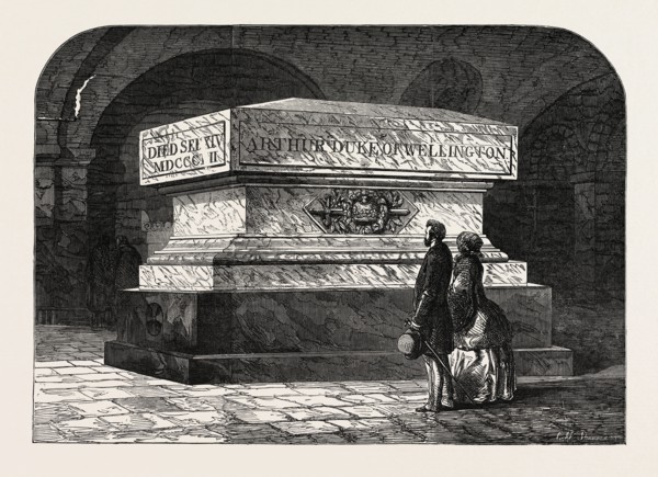 TOMB OF THE LATE DUKE OF WELLINGTON, IN THE CRYPT OF ST. PAUL'S CATHEDRAL, LONDON, 1854