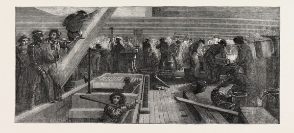FITTING OUT THE CAESAR, BETWEEN DECKS, AT PORTSMOUTH, UK, 1854