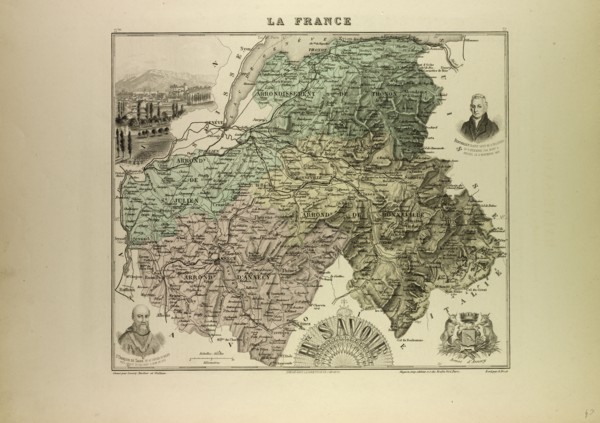 MAP OF HAUTE SAVOIE, 1896, FRANCE