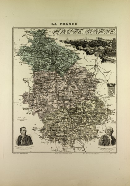 MAP OF HAUTE MARNE, 1896, FRANCE
