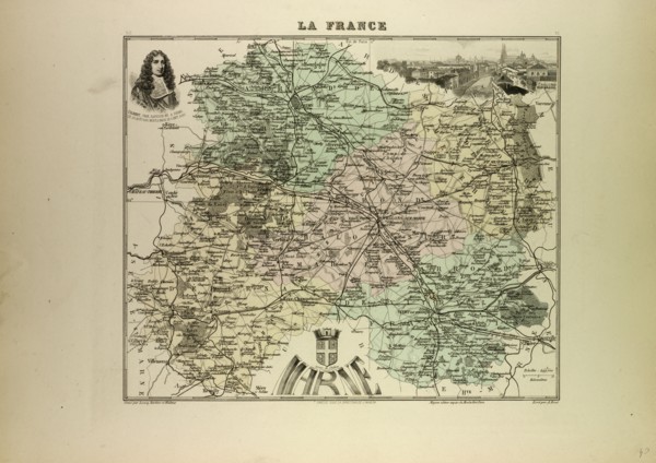 MAP OF MARNE, 1896, FRANCE
