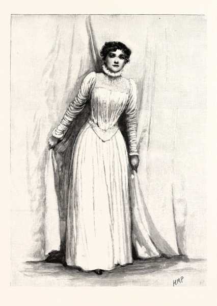 THE IBSEN PERFORMANCES IN LONDON: Miss Florence Farr as Rebecca West in Rosmersholm. UK