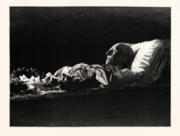 THE LATE COUNT VON MOLTKE LYING IN STATE IN THE PALACE OF THE GENERAL STAFF, BERLIN, GERMANY