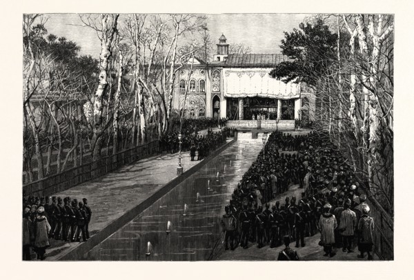 NEW YEAR'S CEREMONIES BEFORE THE SHAH OF PERSIA AT TEHERAN. The Persians begin their New Year on