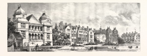 VIEW OF THE PROJECTED NEW CENTRAL INFIRMARY AT DERBY, THE FOUNDATION STONE OF WHICH WAS LAID BY HER