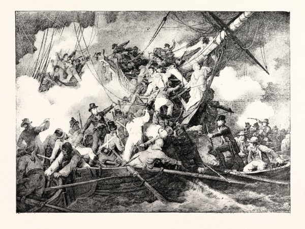 CUTTING OUT THE FRENCH CORVETTE FROM THE BAY OF CAMARET, UNDERNEATH THE FORTS AND BATTERIES BY A