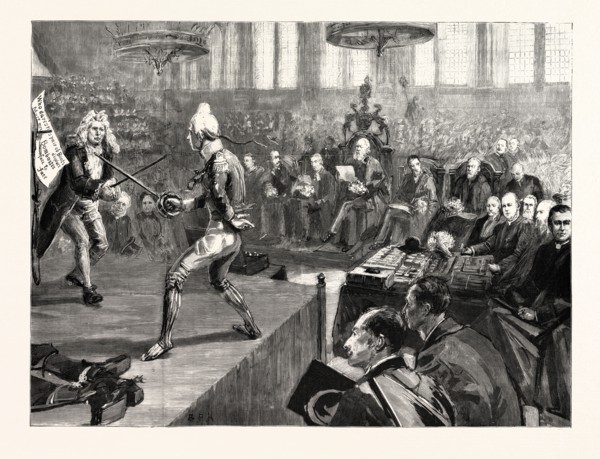 SPEECH DAY AT MERCHANT TAYLORS' SCHOOL: PERFORMANCE OF BOMBASTES FURIOSO BY THE BOYS IN THE HALL OF