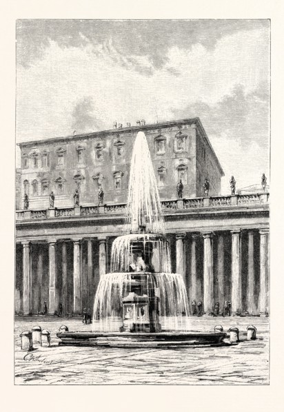 FOUNTAIN IN FRONT OF THE VATICAN. Rome, Italy