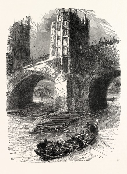 FLIGHT OF QUEEN ELEANOR: THE SCENE AT LONDON BRIDGE