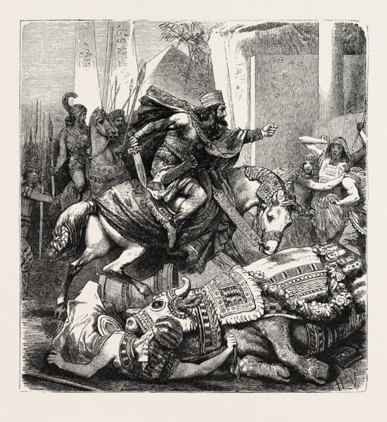 CAMBYSES KILLS THE APIS, THE SACRED BULL OF THE EGYPTIANS.