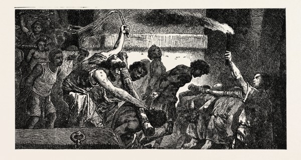 CAPTURED SLAVES CAST INTO PRISON.