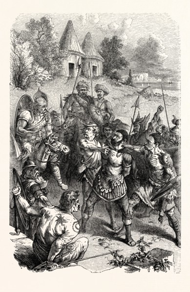 ROMAN CENTURION CAPTURED BY BRITISH WARRIORS.