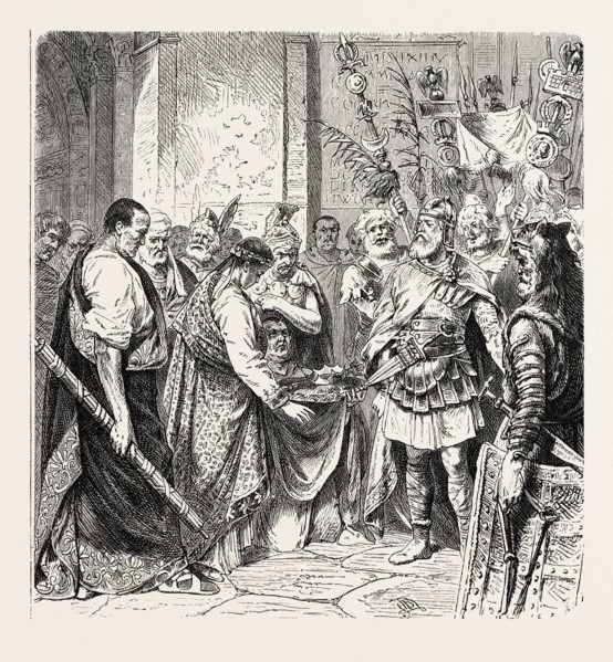 AUGUSTULUS, THE LAST ROMAN EMPEROR, SURRENDERS TO ODOACER.