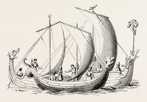 SAXON SHIPS, FROM AN OLD MS.