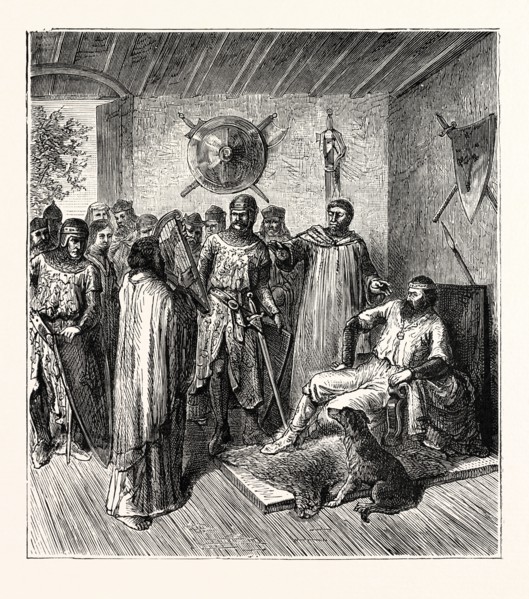 THE HARPER IN THE BARON'S HALL, 12TH CENTURY.
