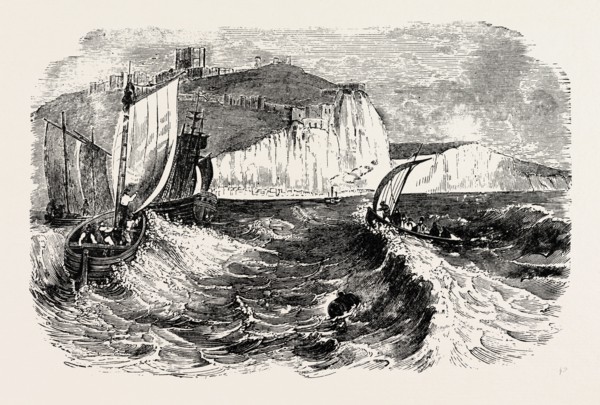 DOVER CASTLE AND CLIFFS.