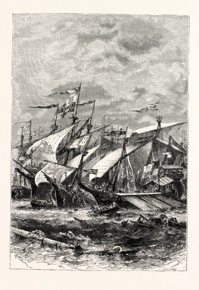 BATTLE OF SLUYS, BETWEEN THE ENGLISH AND FRENCH FLEETS. A.D. 1340.