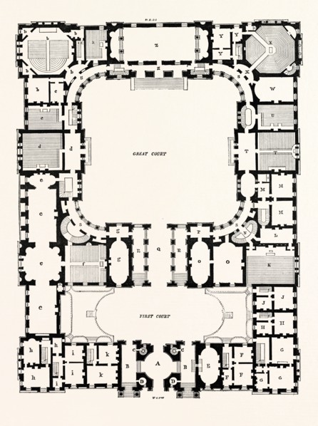 ORIGINAL PLAN OF THE PRINCIPAL STOREY OF THE NEW BUILDING FOR THE UNIVERSITY OF EDINBURGH