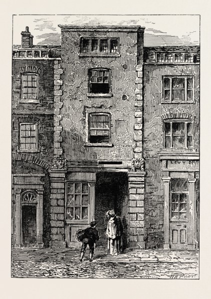 HOUSE SAID TO HAVE BEEN OCCUPIED BY DRYDEN IN FETTER LANE, LONDON