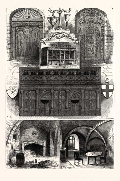 1. Door from the Middle Temple. 2. Wig-Shop in the Middle Temple. 3. Door from the Inner Temple. 4.