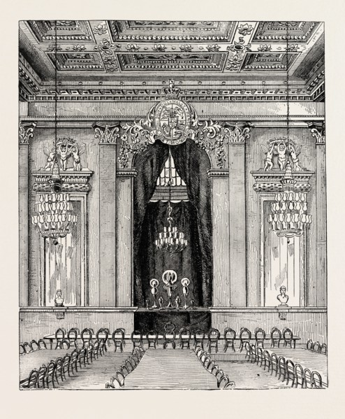 INTERIOR OF GOLDSMITH'S HALL, 1876, LONDON