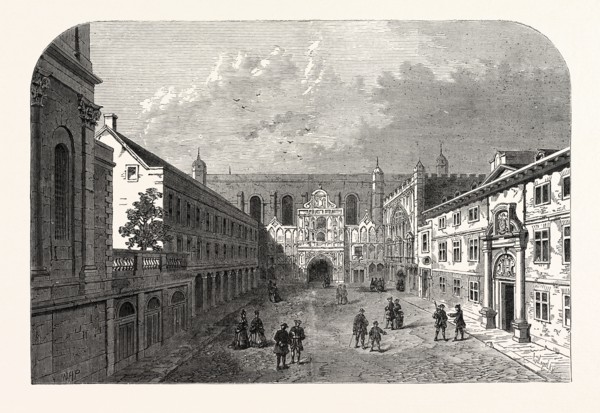 OLD FRONT OF GUILDHALL, From Seymour's London, 1734