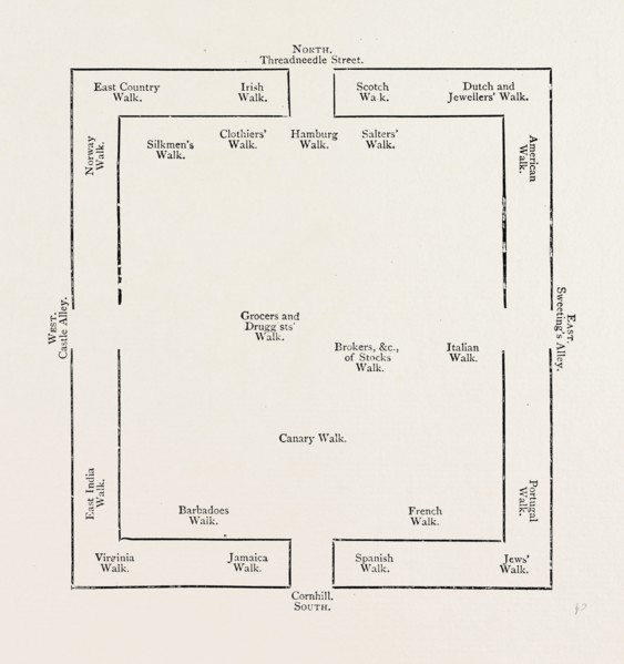 PLAN OF THE EXCHANGE IN 1837, LONDON