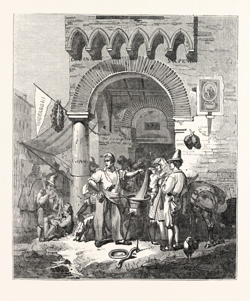 The Maccaroni Seller of Naples. Italy