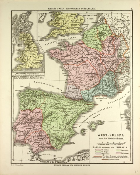 MAP OF WESTERN EUROPE AND THE ROMAN EMPIRE