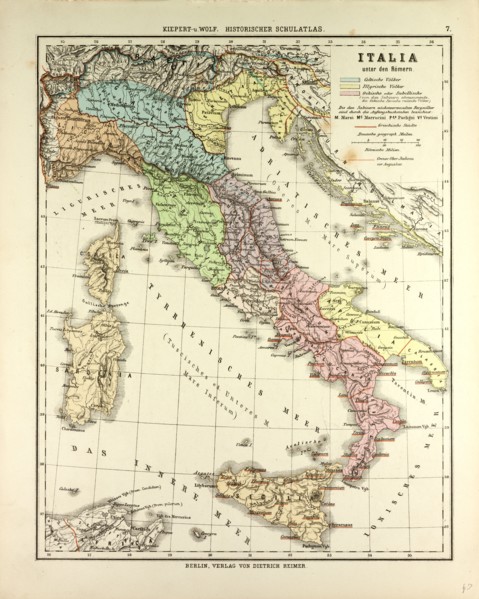MAP OF ITALY DURING THE ROMAN EMPIRE