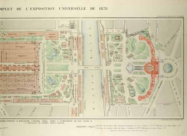 MAP OF THE UNIVERSAL EXPOSITION OF 1878, PARIS