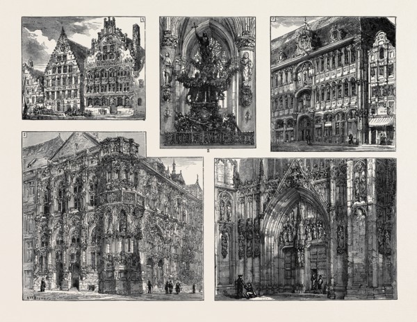THE VOLUNTEER VISIT TO BELGIUM, SKETCHES IN BRUSSELS AND GHENT: I. MAISON DU ROI, BRUSSELS; 2.