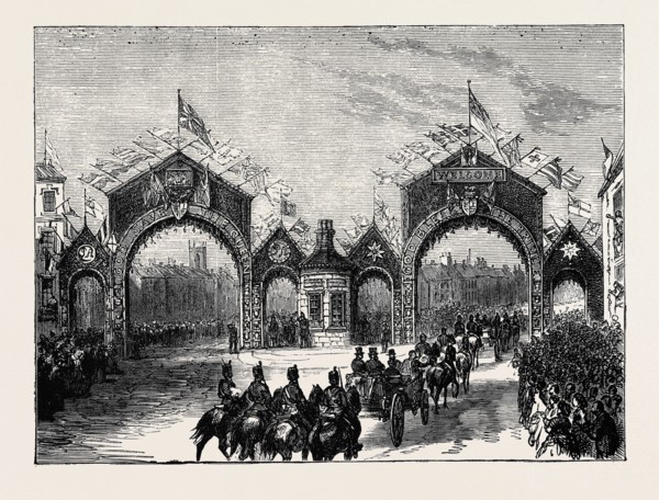 PRINCE ARTHUR AT LEEDS: TRIUMPHAL ARCHES AT THE JUNCTION OF ROUNDHAY ROAD AND CHAPLETOWN ROAD
