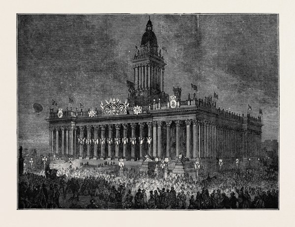 PRINCE ARTHUR AT LEEDS: THE TOWNHALL ILLUMINATED
