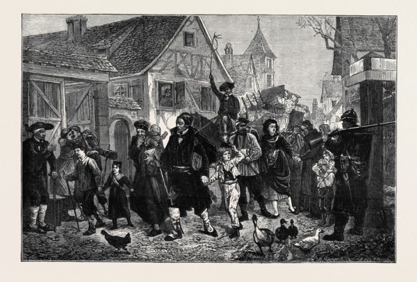 THE EXODUS FROM ALSACE, FROM THE PICTURE BY SCHUTZEMBERGER