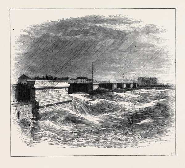 THE OVERFLOWING OF THE RIVER ARNO, AT PISA: VIEW OF THE RAILWAY BRIDGE