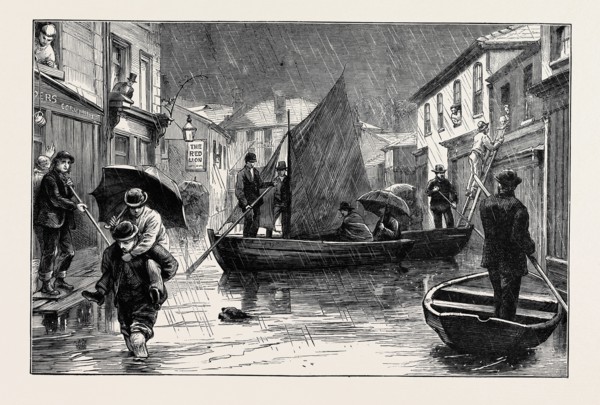 THE RECENT FLOODS: SCENE AT NORTHWICH, CHESHIRE