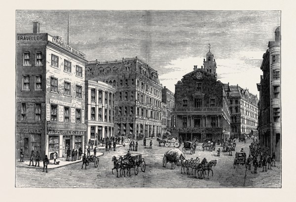 VIEWS AND PUBLIC BUILDINGS IN THE CITY OF BOSTON: VIEW AT THE HEAD OF STATE STREET