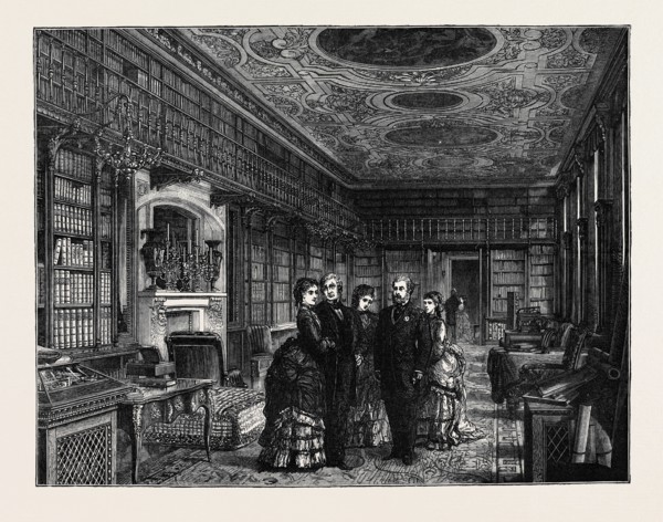 THE PRINCE AND PRINCESS OF WALES AT CHATSWORTH: THE LIBRARY