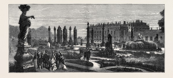 THE PRINCE AND PRINCESS OF WALES AT CHATSWORTH: THE FRENCH GARDEN
