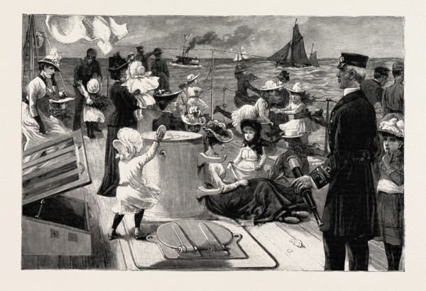 AN INVASION OF A MAN-OF-WAR: THE NAVAL MANOEUVRES: VISITING DAY