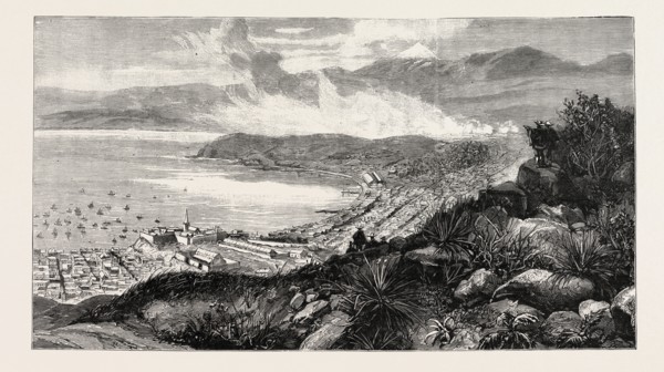 VALPARAISO FROM THE HILLS SOUTH-EAST OF THE CITY: The Battlefield of Vina del Mar is just behind